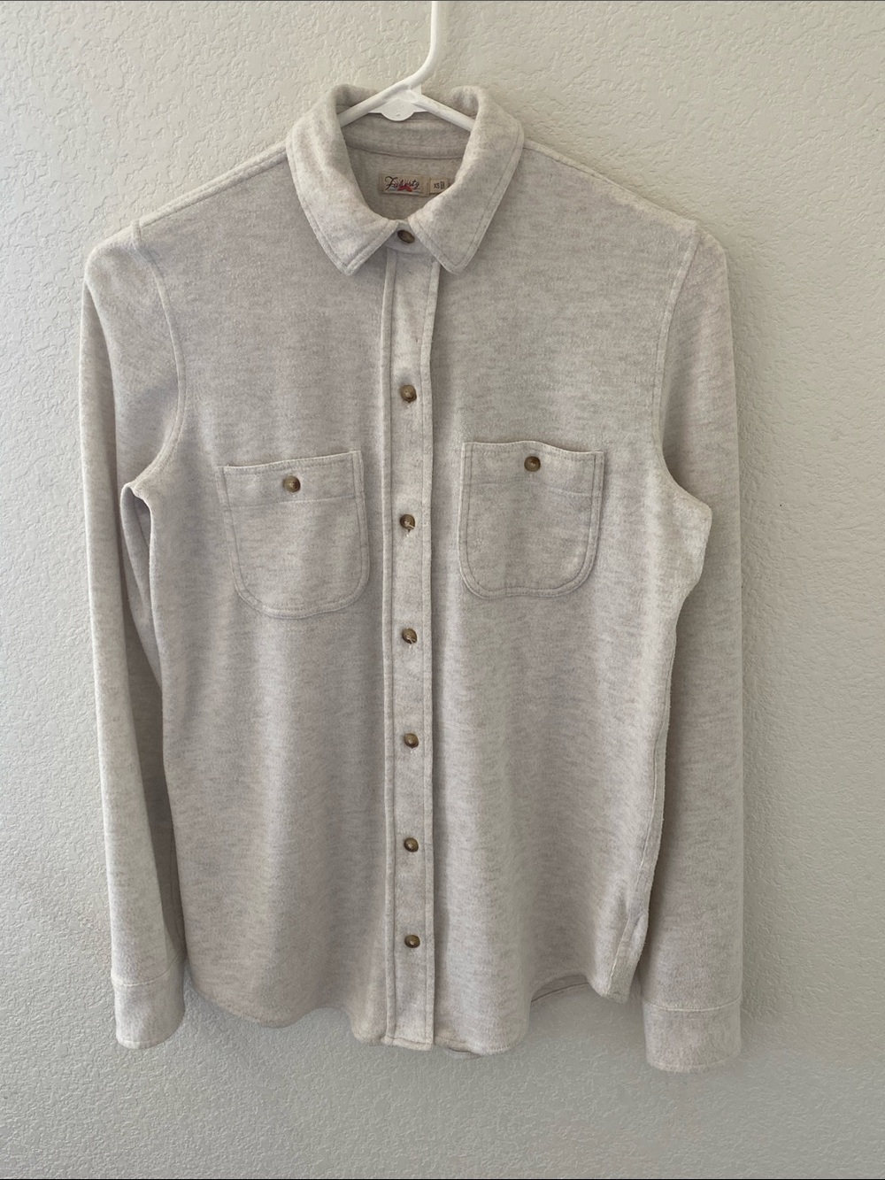 Faherty Legend Knit Off White Button Up  Shirt Jacket Size Small